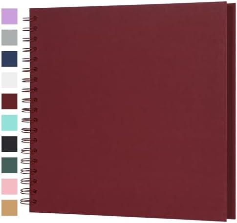 Scrapbook Album 10x10 Inches 100 Pages Hardcover Kraft Paper Red