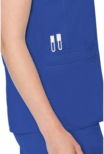 Med Couture Touch Scrub Top for Women Raglan Sleeve 6 Pockets Modern Fit