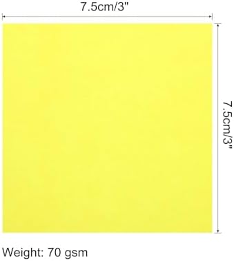 MECCANIXITY 50 Sheet Origami Paper Double Sided Fluorescent Yellow 3x3 Inch Square Sheet for Art Craft Project, Beginners, Gifts Decor