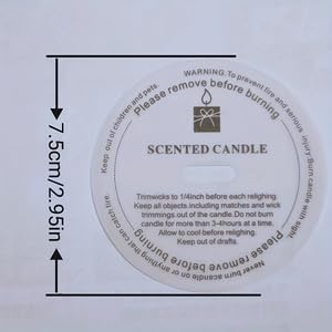 Round Candle Warning Safety Stickers,Labels with Burning Instructions