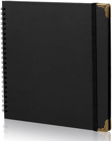 Joyberg Scrapbook 80 Pages, Scrapbooking Supplies 8 x 8 In, Scrapbook Album Suitable for Album Memory Book Wedding, Anniversary Family, DIY Craft Projects (Black)