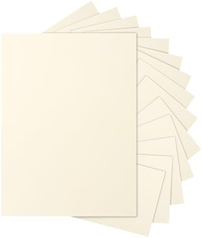 Silunkia 40 Sheets Cream Cardstock 8.5 x 11 Off White Paper 75lb