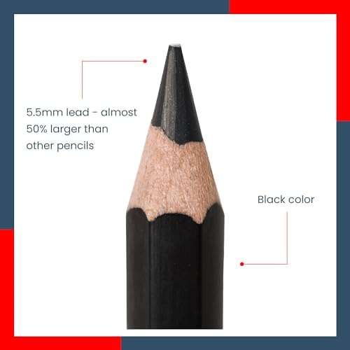 Jerry's Artarama Jumbo Jet Charcoal Pencil, 5.5mm Lead - Durable, Oversized Pencil for Sketching, Outlines & Technical Drawing, Perfect for Kindergarten & Art Enthusiasts - Black