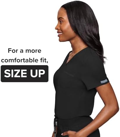Med Couture Touch Women's Scrub Tops V-Neck Tuck-in Top with 1 Pocket
