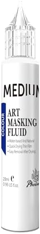 AUREUO Masking Fluid for Watercolor Painting - 28ml / 0.95 fl Oz Liquid Masking Fluid Pen Water Color Medium Art Supplies for Artists