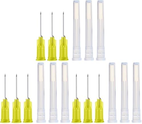 100Pack 30Ga 1/2 Inch Sterile Disposable Injection Needle with Cap for Scientific and Industrial Lab Dispensing Needl Accessories (30Ga) (Pack of 3)