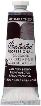 Grumbacher Pre-Tested Oil Paint, 37ml/1.25 Ounce, Van Dyck Brown (P222G)