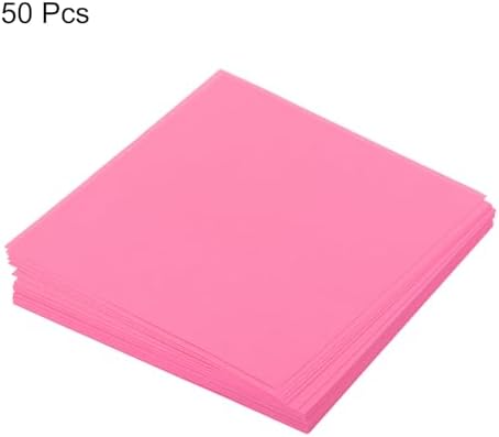 MECCANIXITY 50 Sheet Origami Paper Double Sided Fluorescent Pink 2x2 Inch Square Sheet for Art Craft Project, Beginners, Gifts Decor