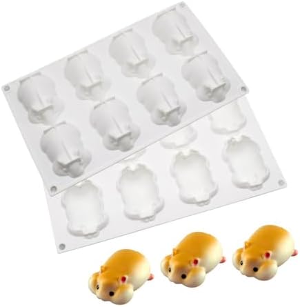 Silicone Mold for Baking Cakes,Soap Molds,Flower Shape Silicone Molds for Homemade French Dessert Mold for Pastry Chocolate,Jelly Chocolate Mold ＆ Ice Cube Tray (I_ Hamster)