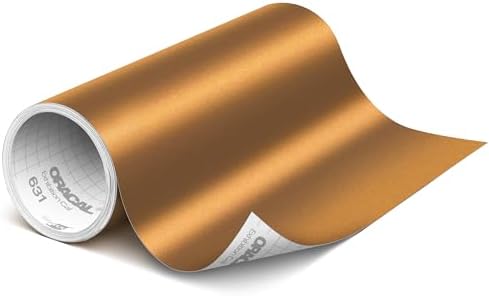 ORACAL 631 Matte Copper Vinyl Durable Roll Easy to Weed Permanent Adhesive Craft Vinyl for Plotting Machines, Decals & DIY Projects 12” x 15ft + Transfer Tape 12" x 24"