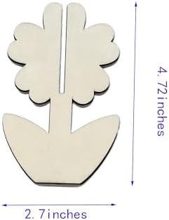 40PCS 3D Unfinished Blank Flower Wooden Cutouts Craft for Kids | Spring Tulip for Children's Painting DIY Room Decoration Gift Giving Surprise (40Flower)