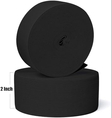 Airisoer Elastic Bands for Sewing 2 Inch x 12 Yards, Black