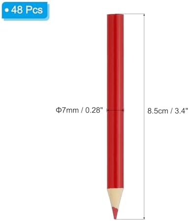 PATIKIL Bright Red Colored Pencils Set,48 Pcs Oil Color Pencils Wooden 3.5inch Coloring Drawing Half Pencils for Artists Art Painting