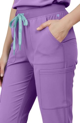 Med Couture Luma Jogger Scrub Pants for Women with Rib Knit Waistband