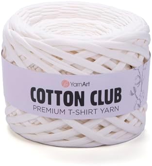 YARNART Cotton Elastic Fabric Spaghetti Premium T-Shirt Knitting Yarn for Bag Basket Cushion Crocheting Projects and Home Decor, Super Bulky (Pack of 1) (7349)