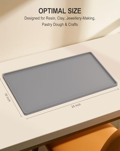 Silicone Art Mat for Crafts, 16" x 24" Waterproof Non-Slip Painting Mat