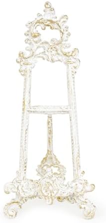 Sungmor Vintage Cast Iron Cookbook Stand, 15.5 Inches Tall Antique White