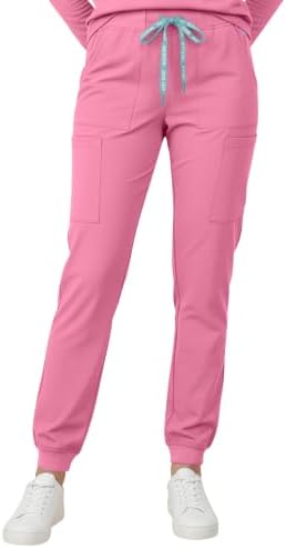 Med Couture Luma Jogger Scrub Pants for Women with Rib Knit Waistband