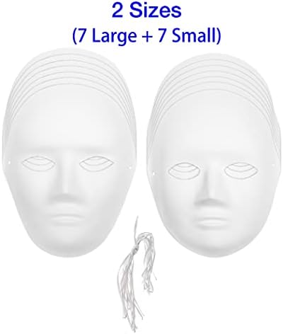 CALPALMY Paper Mache Mask 14&16&30 Packs - for Artistic Projects, Theater, Halloween, Masquerade Parties, Classroom Art