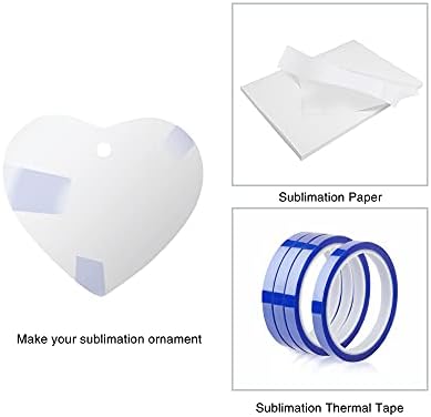 PYD Life 25 PCS Sublimation Blanks Ornaments Ceramic White 3" Heart Shaped