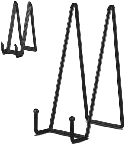 IBosins 5-Pack 10-Inch Plate Holder Display Stands Black Metal Frame Stand