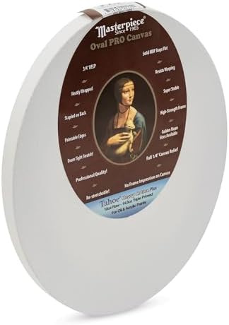 Masterpiece Artist Canvas 49205 Pro Oval 3/4" Deep, 8" x 10", Cotton 14.6oz - 4X - Tahoe Heavy Weight