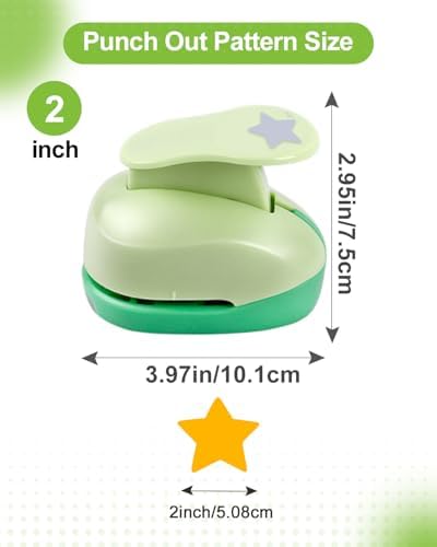 UCEC 2 Inch Star Paper Punch, Handmade Scrapbook Paper Puncher, Star Hole Punch, Lever Punch Scrapbooking Punches Crafting Designs for Office Supplies, Card Making, DIY Albums Photos