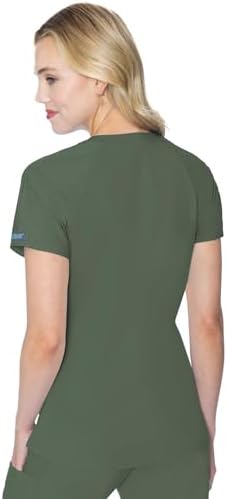 Med Couture Touch Scrub Top for Women Raglan Sleeve 6 Pockets Modern Fit