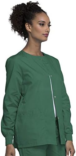 Cherokee WW Originals Scrubs Jacket for Women Snap Front 3 Pockets