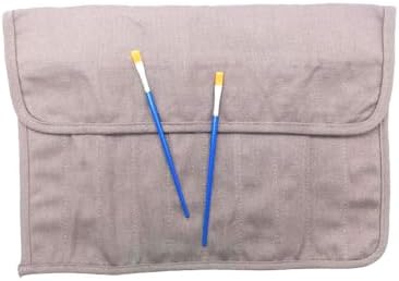 Funny live Paint Brush Holder Art Supplies, Artist Brush Holder & Storage Organizer Roll-Up Case Bag, Protect Acrylic Oil Watercolor Paintbrushes (Gray 20 Slot Pockets)