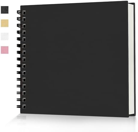 popotop 8x8 Inch Scrapbook Photo Album, 60 Page Decorative Kraft Paper Book for 4x6 Pictures, DIY Memory Photo Albums as Gifts for Wedding Baby Christmas School Family