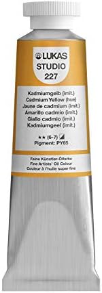 Lukas Studio Artist Oil Color Paints - High-pigment oil paint made with natural binder for artist, painting, & more! - [Cadmium Yellow Hue - 37 mL]