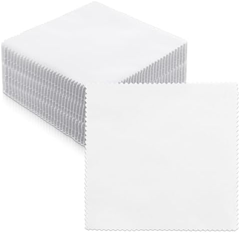 50 Pack 10-inch Cotton Fabric Squares, 10″ Precut Quilting Fabric Bundles, Solids White Charm Pack, for DIY, Beginners, Sewing, Craft (Wavy Edges)
