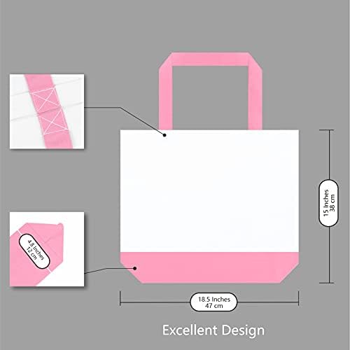 TOPDesign 1-Pack Super Strong Large 12oz Cotton Canvas Tote Bag, Reusable Grocery Shopping Cloth Bag, Fashionable Two-Tone Tote for Crafts, DIY Your Creative Designs