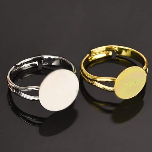 LANBEIDE 40-Pc Adjustable Ring Blanks in 4 Colors for Jewelry Making