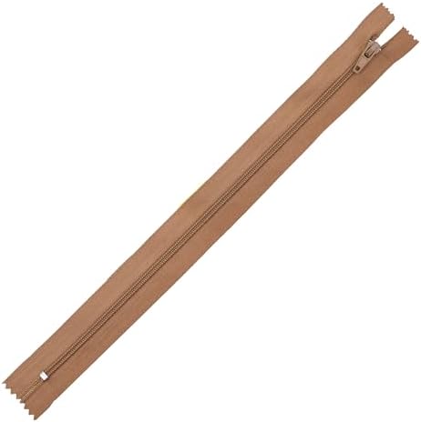 Mandala Crafts 80 PCs Tan Closed-End 16 Inches Nylon Zippers for Sewing