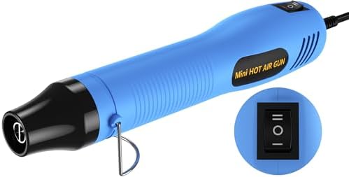 Mini Heat Gun, 2-Temp Settings 482℉ & 662℉（250℃&350℃） Fast Heat Hot Air Gun Tool and 5Ft Long Cable Overload Protection for Crafting, Vinyl Wrap and Shrink Tubing