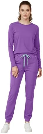 Med Couture Luma Jogger Scrub Pants for Women with Rib Knit Waistband