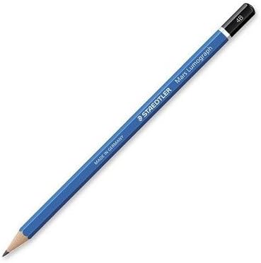 Staedtler Mars Lumograph 4B Graphite Art Drawing Pencil, Medium Soft, Break-Resistant Bonded Lead, 12 Pack, 100-4B