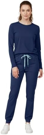 Med Couture Luma Jogger Scrub Pants for Women with Rib Knit Waistband