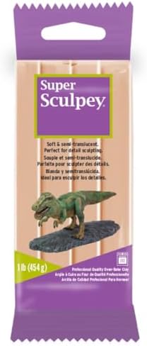 Super Sculpey Professional Quality Oven-Bake Polymer Clay, Beige, 1 lb. (Pack of 3)