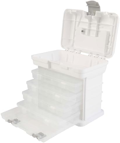 Stalwart Portable Tool Box Small Parts Organizer with Drawers, White