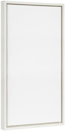 Kate and Laurel Sylvie Blank Framed Canvas Wall Art; 14x26.5 White; Modern Empty Canvas for Paint-Your-Own Art; Ready to Paint Premium Canvas Already Framed