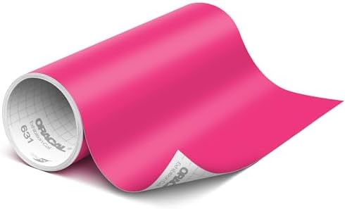 ORACAL 631 Matte Pink Vinyl Durable Roll Easy to Weed Permanent Adhesive Craft Vinyl for Plotting Machines, Decals & DIY Projects 12” x 10ft