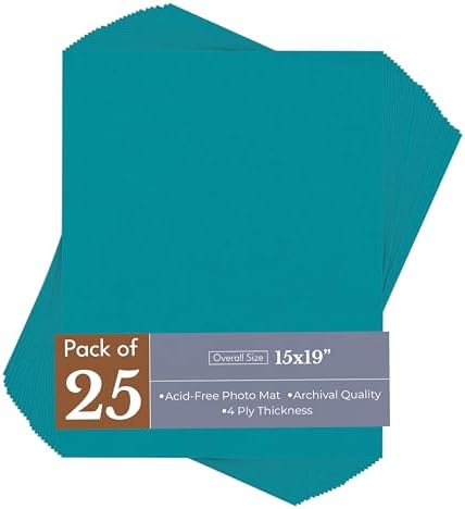 Reef Blue 15x19 Uncut Premium Mat Board - No Opening - 25 Mats