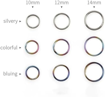 10Pcs Titanium Alloy Split Key Rings, Mini Keyrings Keychain, Bluing 10mm