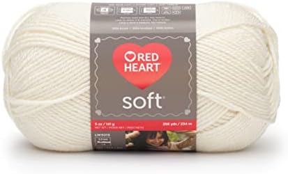 Red Heart Soft Yarn for Crocheting and Knitting, Off White, 3-Pack