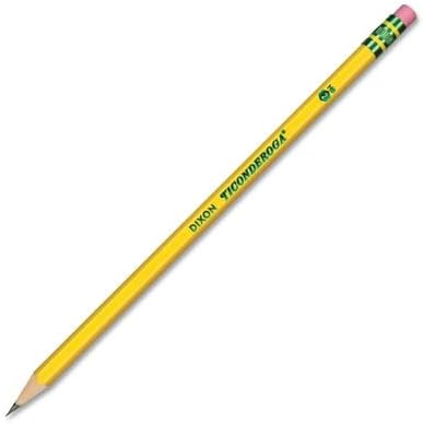 Ticonderoga Wood-Cased Pencils, Unsharpened, 2 HB Soft, Yellow, 24 Count