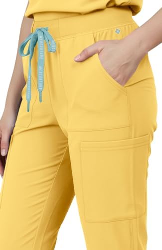 Med Couture Luma Jogger Scrub Pants for Women with Rib Knit Waistband