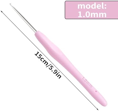Small Size Crochet Hook Lace Crochet Needle, 1mm Crochet Hook, Ergonomic Crochet Hooks，Embroidery Thread Knitting Weaving Tool (1 mm)